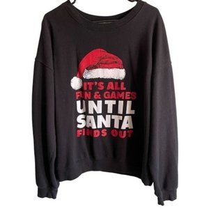 Wound Up Black Funny Christmas Crew Neck Sweatshirt Womens XXL (19-21)